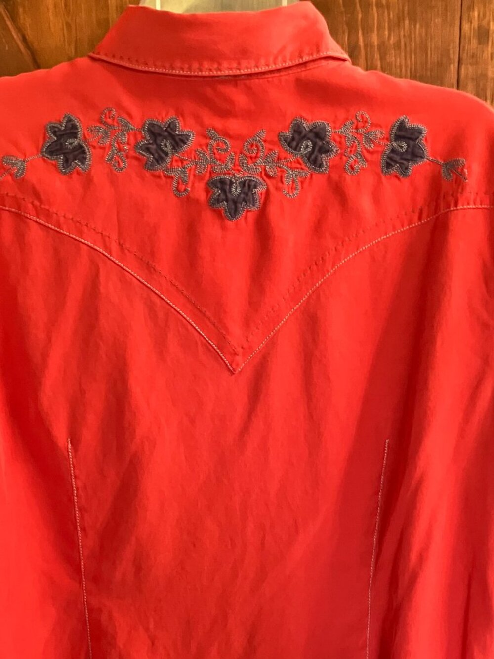 Ryan Michael Silk Blend Red Western Shirt XL - Picture 4 of 13